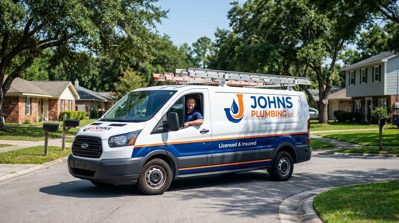 Johns Plumbing LLC service van in Farwell, TX