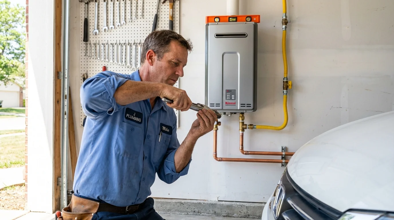 Tankless water heater installation by a Johns Plumbing LLC plumber in Farwell